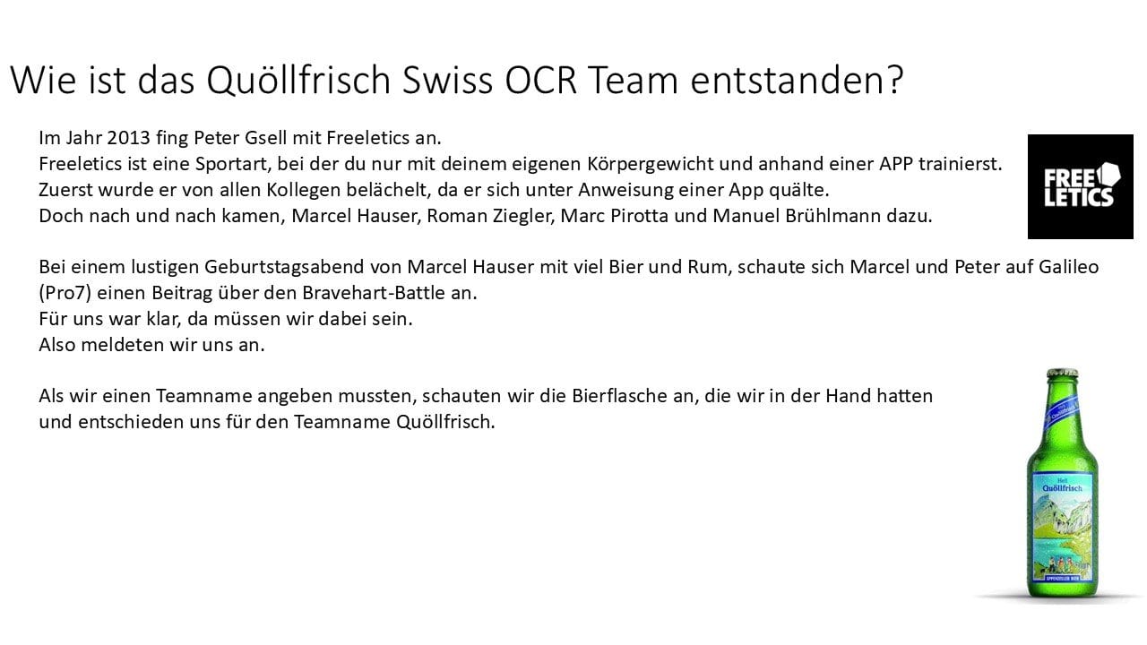 Präsentation Quöllfrisch Swiss OCR